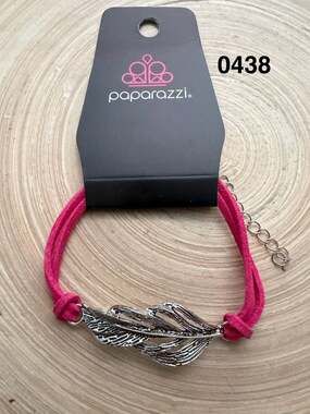 Paparazzi Faster Than FLIGHT Pink Suede Feather Urban Bracelet